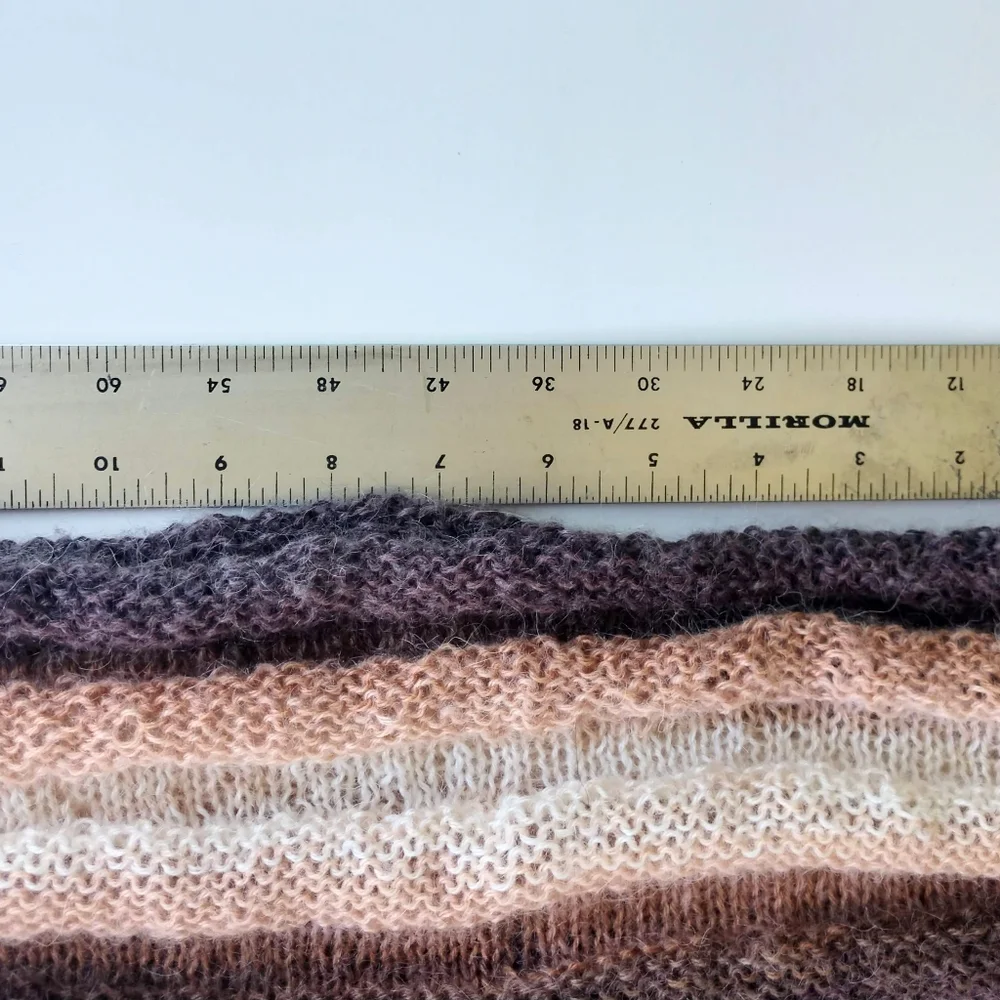 Cowl Scarf Hand Crafted Thin Knit Brown Tan Cream Stripes Hooded Winter Stripes